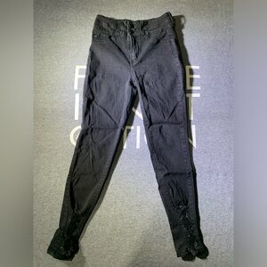 KanCan jeans Women's 24 High Rise Skinny Black Stretch Denim Distressed